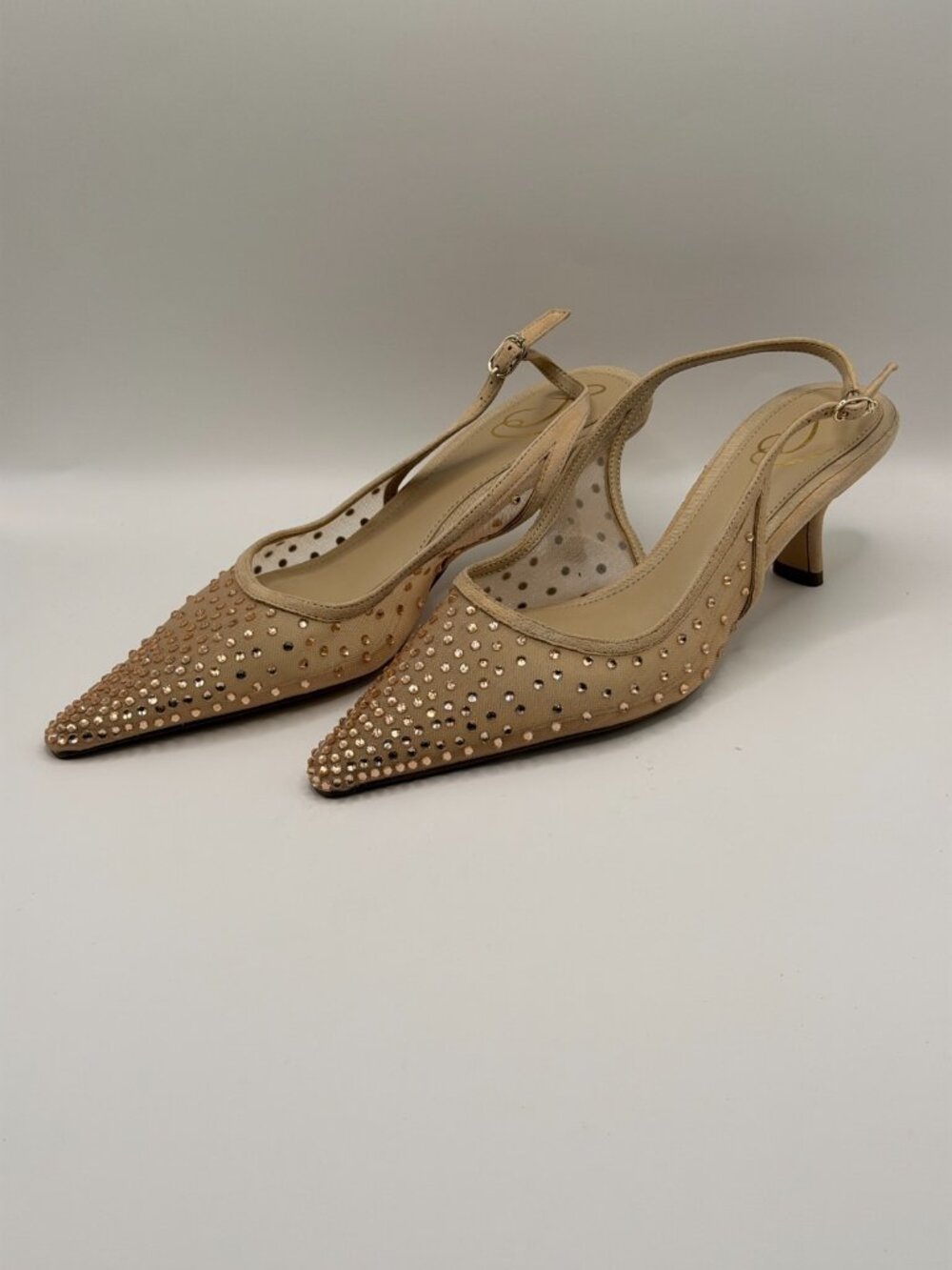 Sam Edelman Women's Bianka Rhinestone Sling Mesh Slingback Heel Sz 8